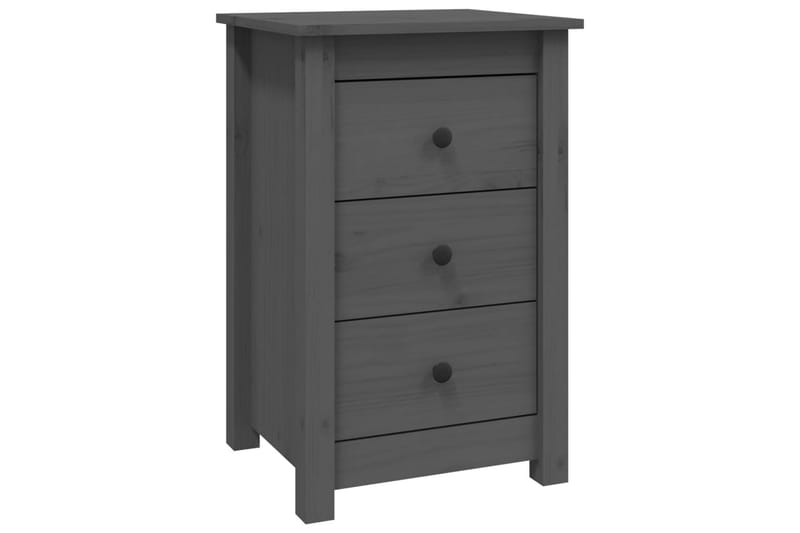 beBasic Sängbord grå 40x35x61,5 cm massiv furu - Grey - Möbler - Bord & matgrupper - Avlastningsbord - Sängbord & nattduksbord