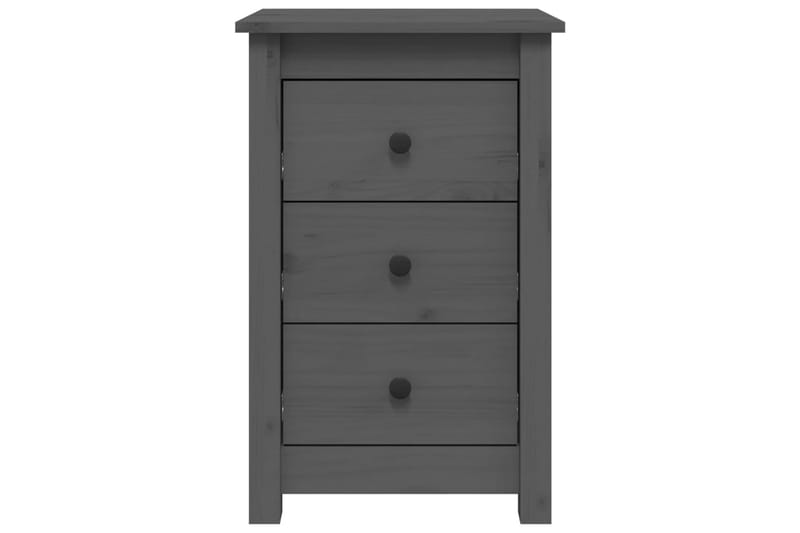 beBasic Sängbord grå 40x35x61,5 cm massiv furu - Grey - Möbler - Bord & matgrupper - Avlastningsbord - Sängbord & nattduksbord