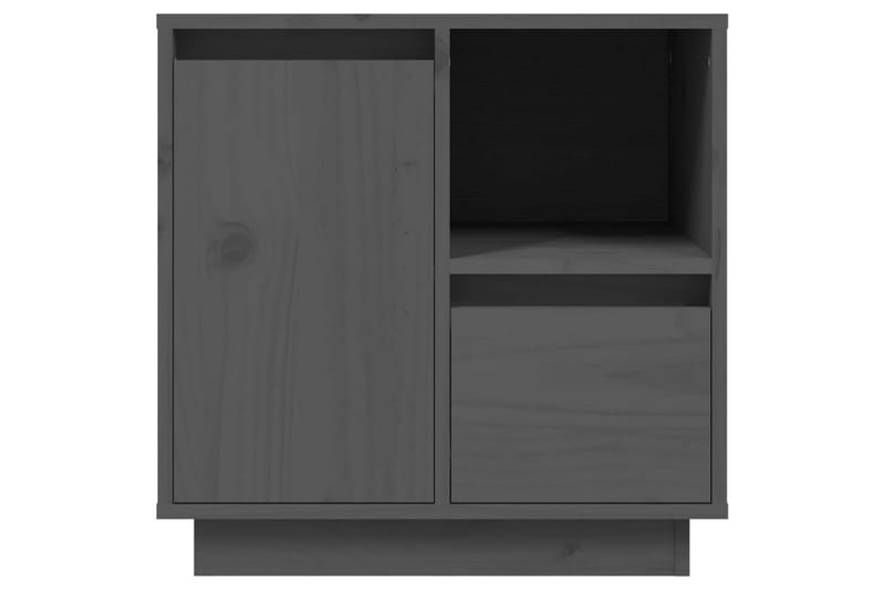 beBasic Sängbord grå 50x34x50cm massiv furu - Grey - Möbler - Bord & matgrupper - Avlastningsbord - Sängbord & nattduksbord