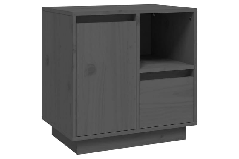 beBasic Sängbord grå 50x34x50cm massiv furu - Grey - Möbler - Bord & matgrupper - Avlastningsbord - Sängbord & nattduksbord