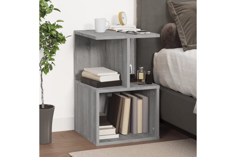 beBasic Sängbord grå sonoma 35x35x55 cm konstruerat trä - Grey - Möbler - Bord & matgrupper - Avlastningsbord - Sängbord & nattduksbord