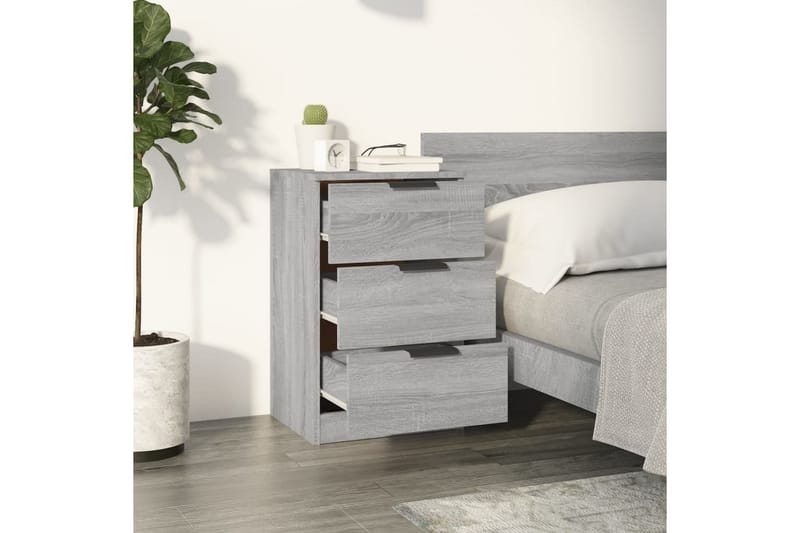 beBasic Sängbord grå sonoma 40x36x65 cm - Grey - Sängbord & nattduksbord