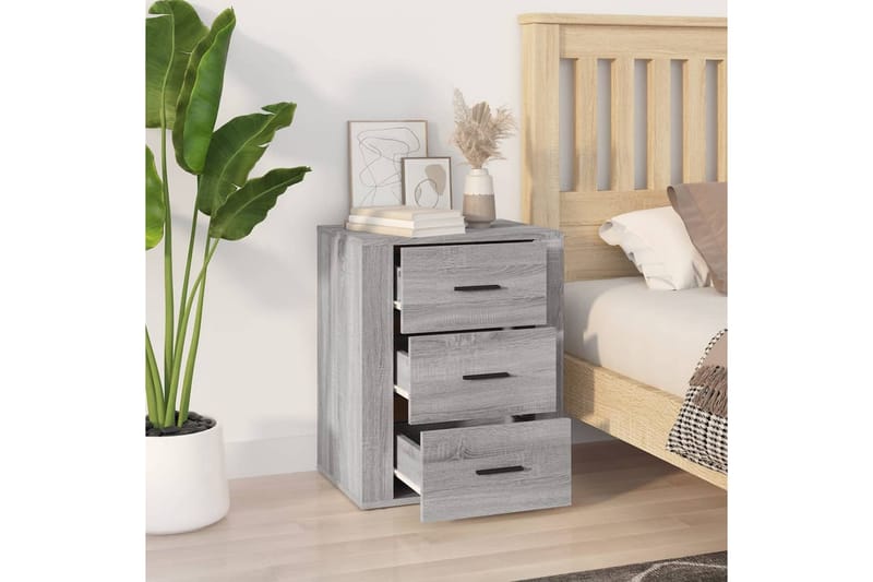 beBasic Sängbord Grå Sonoma 50x36x60 cm konstruerat trä - Grey - Möbler - Bord & matgrupper - Avlastningsbord - Sängbord & nattduksbord