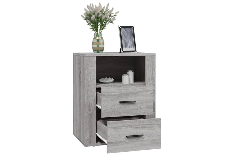 beBasic Sängbord Grå Sonoma 50x36x60 cm konstruerat trä - Grey - Möbler - Bord & matgrupper - Avlastningsbord - Sängbord & nattduksbord