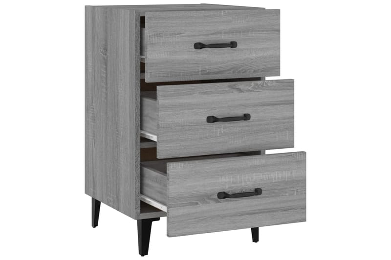 beBasic Sängbord grå sonoma-ek 40x40x66 cm konstruerat trä - Grey - Möbler - Bord & matgrupper - Avlastningsbord - Sängbord & nattduksbord