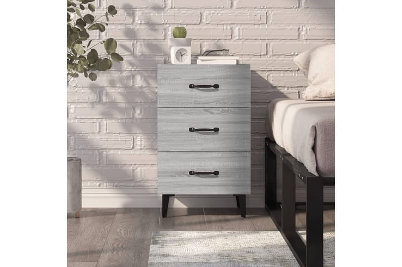 beBasic Sängbord grå sonoma-ek 40x40x66 cm konstruerat trä - Grey - Möbler - Bord & matgrupper - Avlastningsbord - Sängbord & nattduksbord