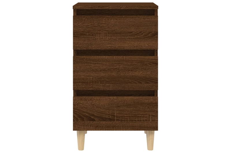 beBasic Sängbord med ben i massivt trä brun 40x35x69 cm - Brown - Möbler - Bord & matgrupper - Avlastningsbord - Sängbord & nattduksbord