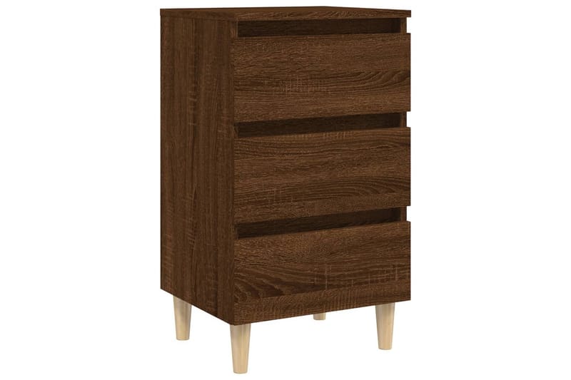 beBasic Sängbord med ben i massivt trä brun 40x35x69 cm - Brown - Möbler - Bord & matgrupper - Avlastningsbord - Sängbord & nattduksbord