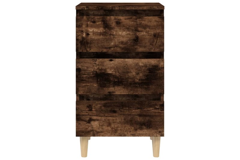 beBasic Sängbord med massiva träben rökfärgad ek 40x35x69 cm - Brown - Möbler - Bord & matgrupper - Avlastningsbord - Sängbord & nattduksbord