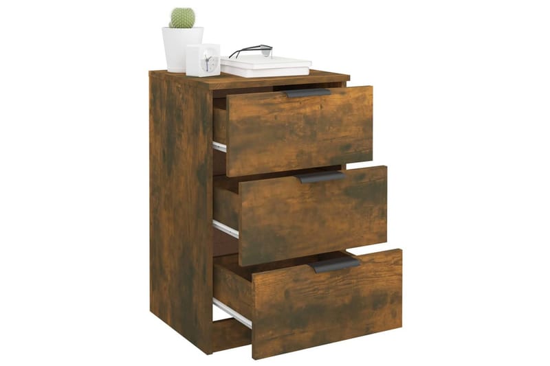 beBasic Sängbord rökfärgad ek 40x36x65 cm - Brown - Möbler - Bord & matgrupper - Avlastningsbord - Sängbord & nattduksbord