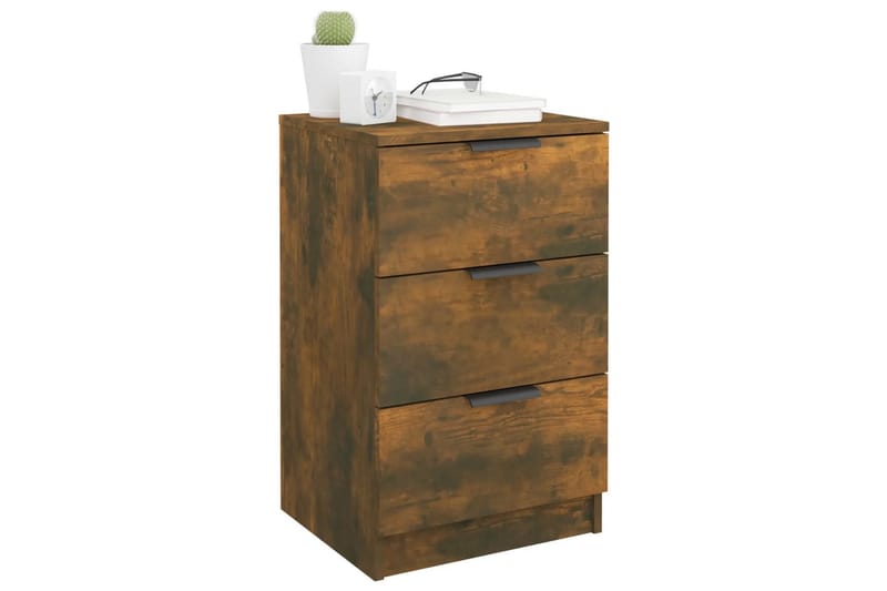 beBasic Sängbord rökfärgad ek 40x36x65 cm - Brown - Möbler - Bord & matgrupper - Avlastningsbord - Sängbord & nattduksbord