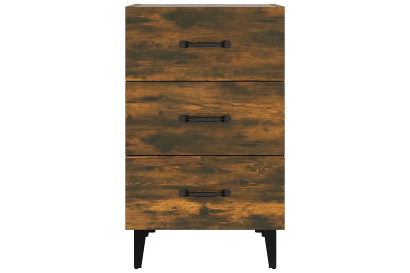 beBasic Sängbord rökfärgad ek 40x40x66 cm konstruerat trä - Brown - Möbler - Bord & matgrupper - Avlastningsbord - Sängbord & nattduksbord