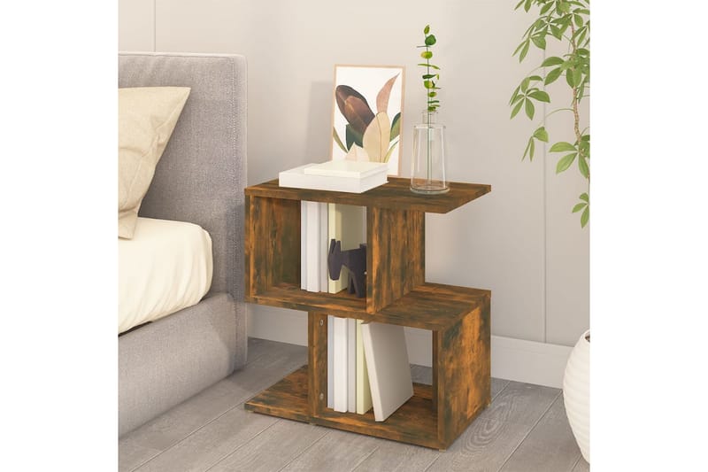 beBasic Sängbord rökfärgad ek 50x30x51,5 cm konstruerat trä - Brown - Möbler - Bord & matgrupper - Avlastningsbord - Sängbord & nattduksbord