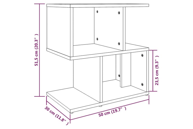 beBasic Sängbord rökfärgad ek 50x30x51,5 cm konstruerat trä - Brown - Möbler - Bord & matgrupper - Avlastningsbord - Sängbord & nattduksbord