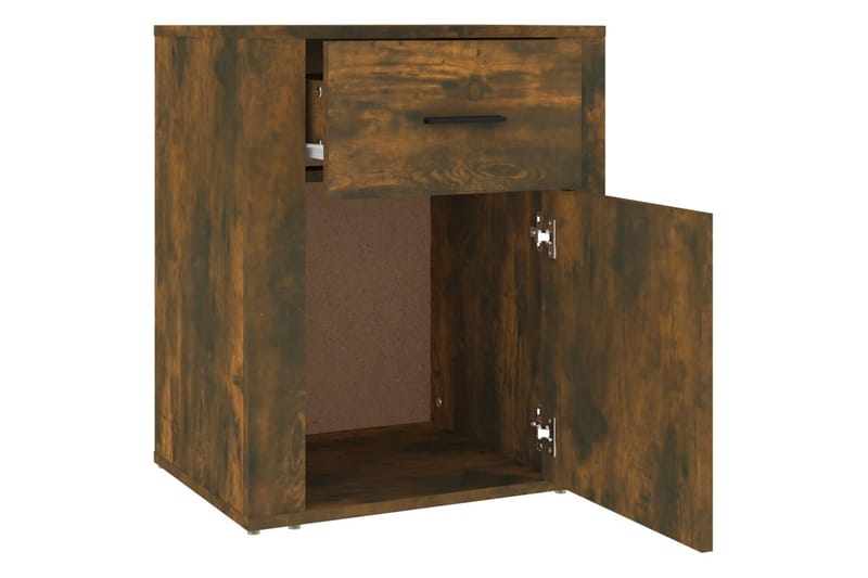 beBasic Sängbord rökfärgad ek 50x36x60 cm konstruerat trä - Brown - Möbler - Bord & matgrupper - Avlastningsbord - Sängbord & nattduksbord