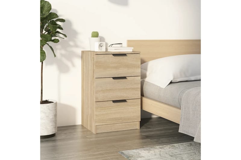 beBasic Sängbord sonoma-ek 40x36x65 cm - Brown - Möbler - Bord & matgrupper - Avlastningsbord - Sängbord & nattduksbord