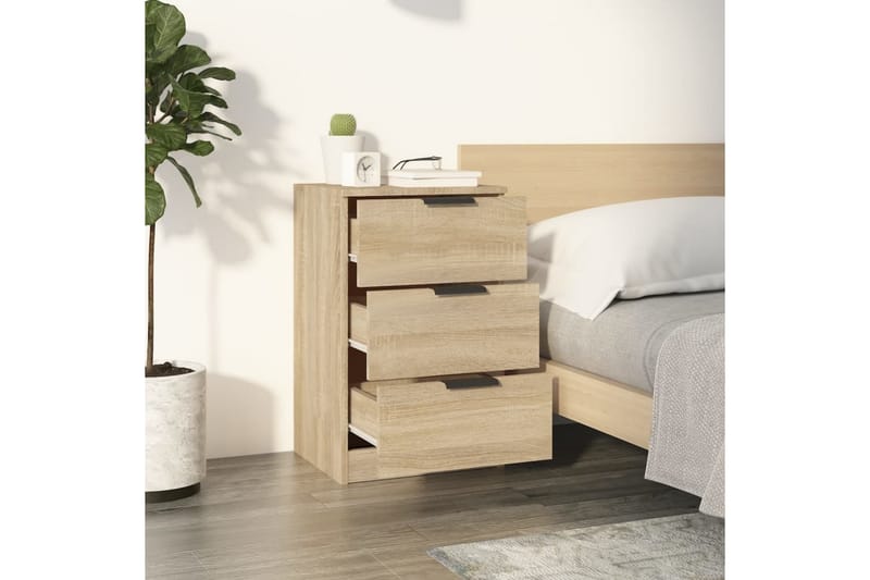 beBasic Sängbord sonoma-ek 40x36x65 cm - Brown - Möbler - Bord & matgrupper - Avlastningsbord - Sängbord & nattduksbord