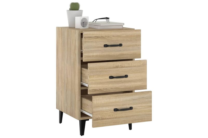 beBasic Sängbord sonoma-ek 40x40x66 konstruerat trä - Brown - Möbler - Bord & matgrupper - Avlastningsbord - Sängbord & nattduksbord