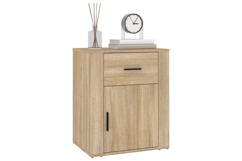 beBasic Sängbord sonoma-ek 50x36x60 cm konstruerat trä - Brown - Möbler - Bord & matgrupper - Avlastningsbord - Sängbord & nattduksbord