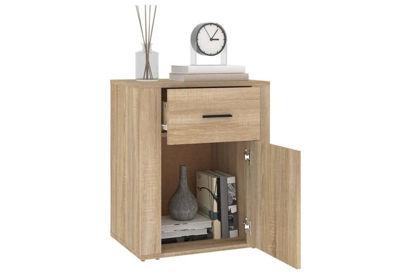 beBasic Sängbord sonoma-ek 50x36x60 cm konstruerat trä - Brown - Möbler - Bord & matgrupper - Avlastningsbord - Sängbord & nattduksbord