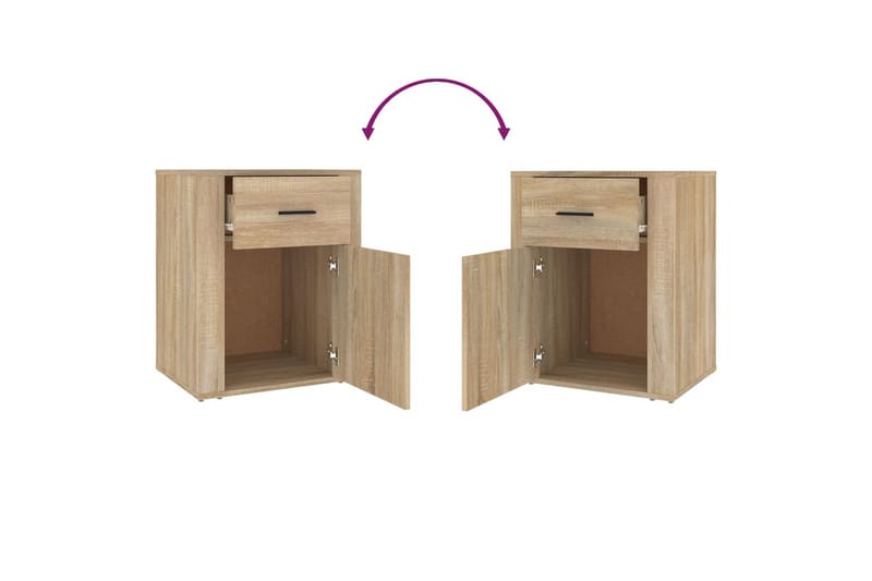 beBasic Sängbord sonoma-ek 50x36x60 cm konstruerat trä - Brown - Möbler - Bord & matgrupper - Avlastningsbord - Sängbord & nattduksbord