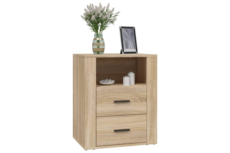 beBasic Sängbord sonoma-ek 50x36x60 cm konstruerat trä - Brown - Möbler - Bord & matgrupper - Avlastningsbord - Sängbord & nattduksbord