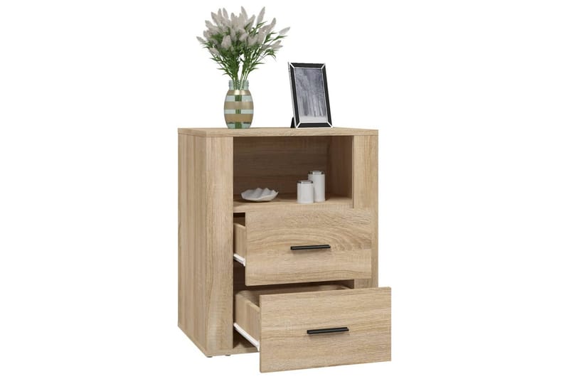 beBasic Sängbord sonoma-ek 50x36x60 cm konstruerat trä - Brown - Möbler - Bord & matgrupper - Avlastningsbord - Sängbord & nattduksbord