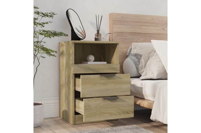 beBasic Sängbord sonoma-ek konstruerat trä - Brown - Möbler - Bord & matgrupper - Avlastningsbord - Sängbord & nattduksbord