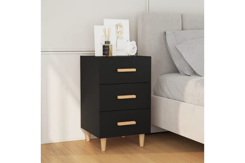beBasic Sängbord svart 40x40x66 konstruerat trä - Black - Möbler - Bord & matgrupper - Avlastningsbord - Sängbord & nattduksbord