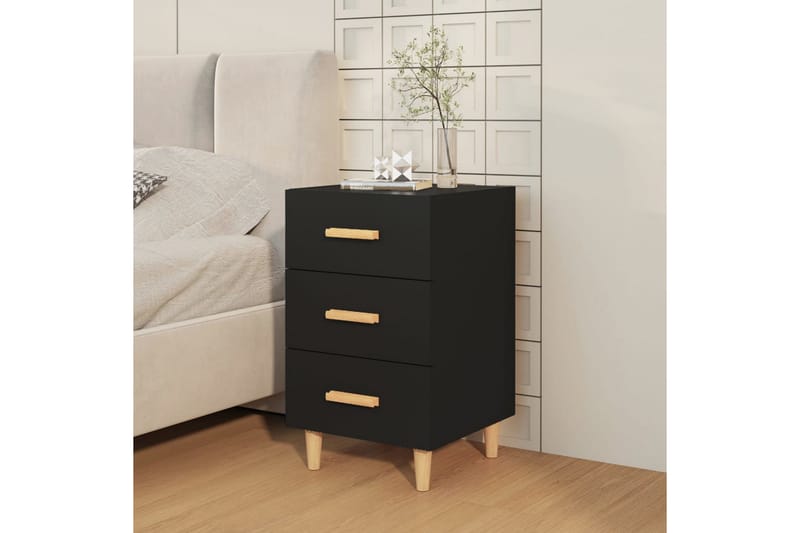beBasic Sängbord svart 40x40x66 konstruerat trä - Black - Möbler - Bord & matgrupper - Avlastningsbord - Sängbord & nattduksbord