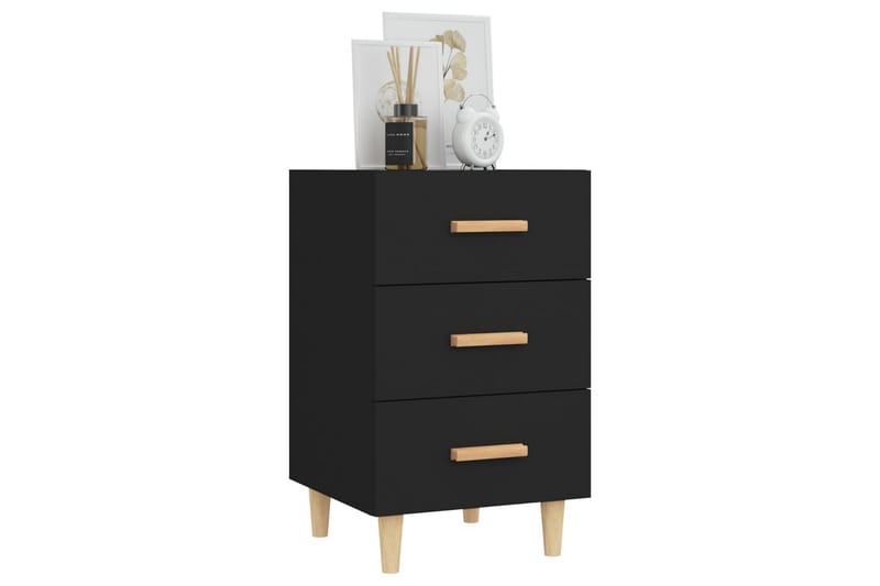 beBasic Sängbord svart 40x40x66 konstruerat trä - Black - Möbler - Bord & matgrupper - Avlastningsbord - Sängbord & nattduksbord