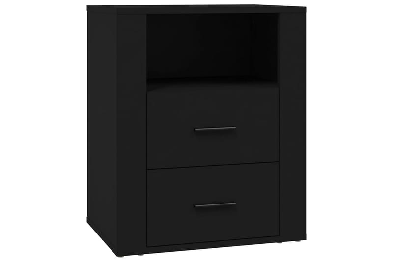 beBasic Sängbord svart 50x36x60 cm konstruerat trä - Black - Sängbord & nattduksbord