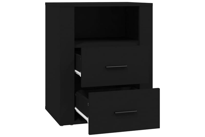 beBasic Sängbord svart 50x36x60 cm konstruerat trä - Black - Möbler - Bord & matgrupper - Avlastningsbord - Sängbord & nattduksbord