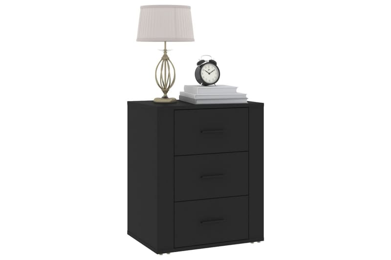 beBasic Sängbord svart 50x36x60 cm konstruerat trä - Black - Möbler - Bord & matgrupper - Avlastningsbord - Sängbord & nattduksbord