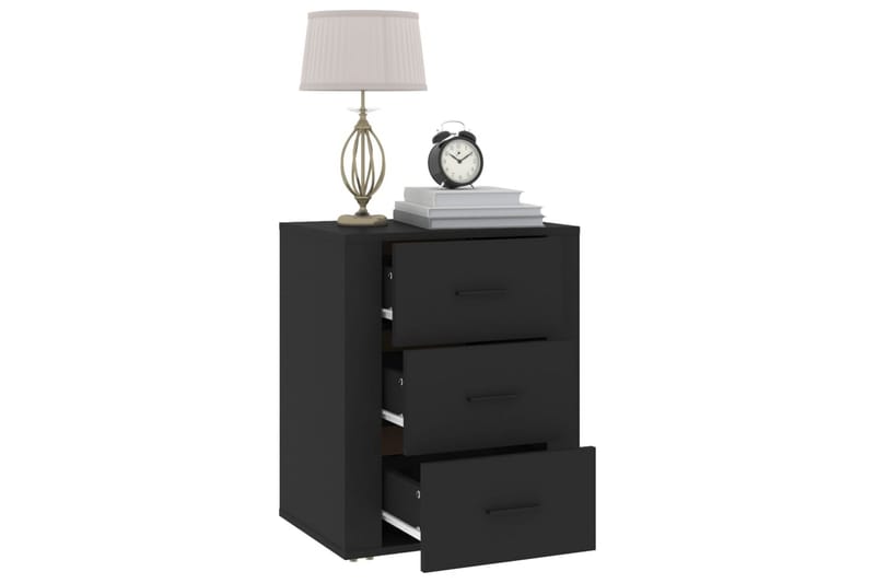 beBasic Sängbord svart 50x36x60 cm konstruerat trä - Black - Möbler - Bord & matgrupper - Avlastningsbord - Sängbord & nattduksbord