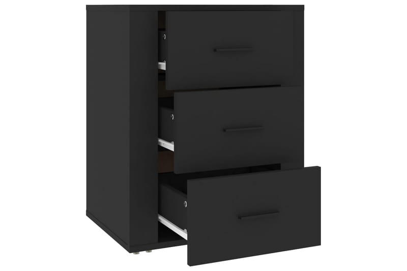 beBasic Sängbord svart 50x36x60 cm konstruerat trä - Black - Möbler - Bord & matgrupper - Avlastningsbord - Sängbord & nattduksbord