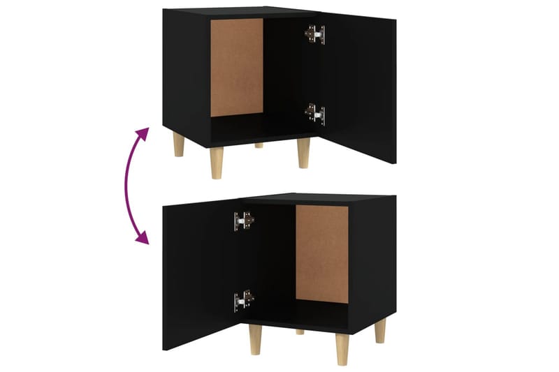 beBasic Sängbord svart konstruerat trä - Black - Möbler - Bord & matgrupper - Avlastningsbord - Sängbord & nattduksbord