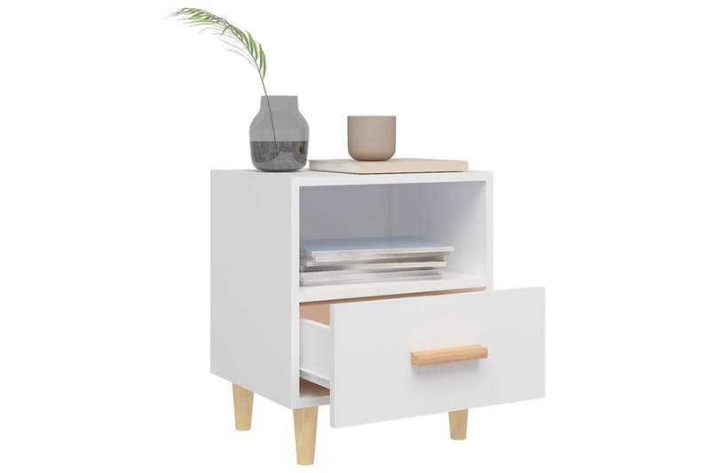 beBasic Sängbord vit 40x35x47 cm - White - Möbler - Bord & matgrupper - Avlastningsbord - Sängbord & nattduksbord