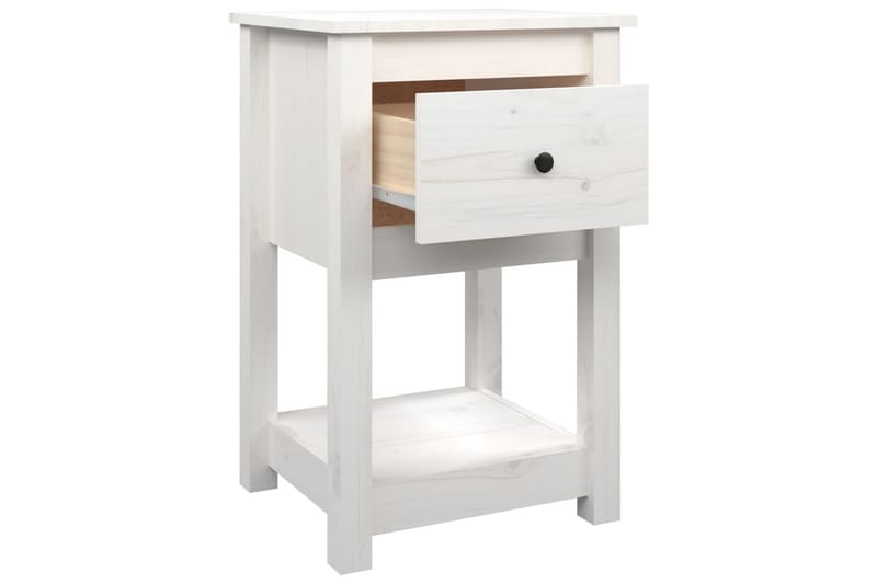 beBasic Sängbord vit 40x35x61,5 cm massiv furu - Möbler - Bord & matgrupper - Avlastningsbord - Sängbord & nattduksbord