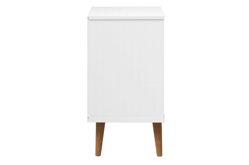 beBasic Sängbord vit 40x35x65 cm massiv furu - White - Möbler - Bord & matgrupper - Avlastningsbord - Sängbord & nattduksbord