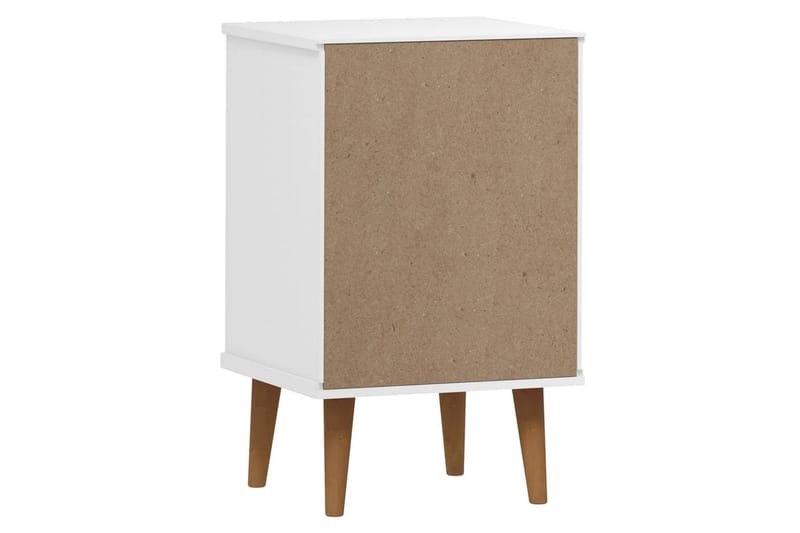 beBasic Sängbord vit 40x35x65 cm massiv furu - White - Möbler - Bord & matgrupper - Avlastningsbord - Sängbord & nattduksbord
