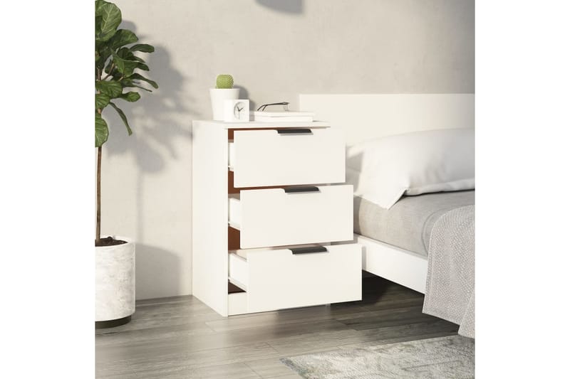 beBasic Sängbord vit 40x36x65 cm - White - Sängbord & nattduksbord