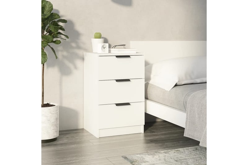 beBasic Sängbord vit 40x36x65 cm - White - Sängbord & nattduksbord