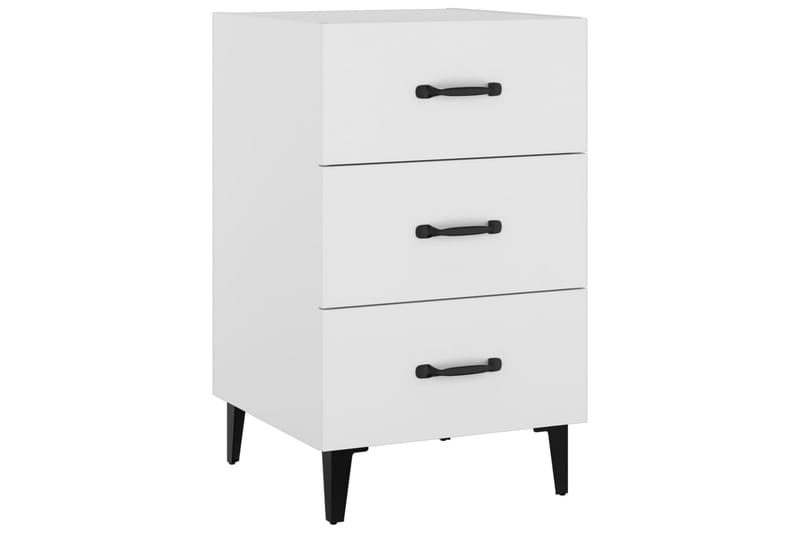beBasic Sängbord vit 40x40x66 cm konstruerat trä - White - Möbler - Bord & matgrupper - Avlastningsbord - Sängbord & nattduksbord