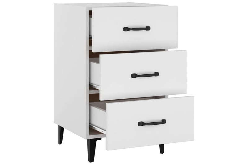 beBasic Sängbord vit 40x40x66 cm konstruerat trä - White - Möbler - Bord & matgrupper - Avlastningsbord - Sängbord & nattduksbord