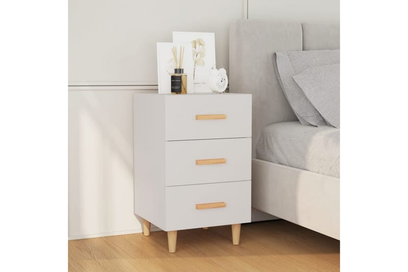 beBasic Sängbord vit 40x40x66 cm konstruerat trä - White - Möbler - Bord & matgrupper - Avlastningsbord - Sängbord & nattduksbord