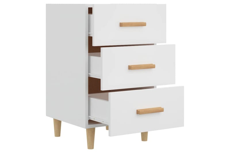 beBasic Sängbord vit 40x40x66 cm konstruerat trä - White - Möbler - Bord & matgrupper - Avlastningsbord - Sängbord & nattduksbord