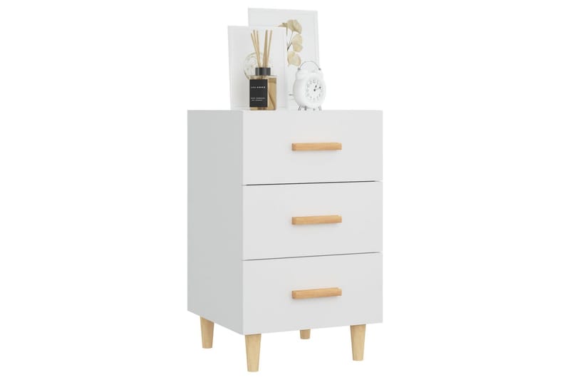 beBasic Sängbord vit 40x40x66 cm konstruerat trä - White - Möbler - Bord & matgrupper - Avlastningsbord - Sängbord & nattduksbord