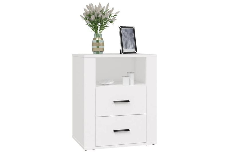 beBasic Sängbord vit 50x36x60 cm konstruerat trä - White - Möbler - Bord & matgrupper - Avlastningsbord - Sängbord & nattduksbord