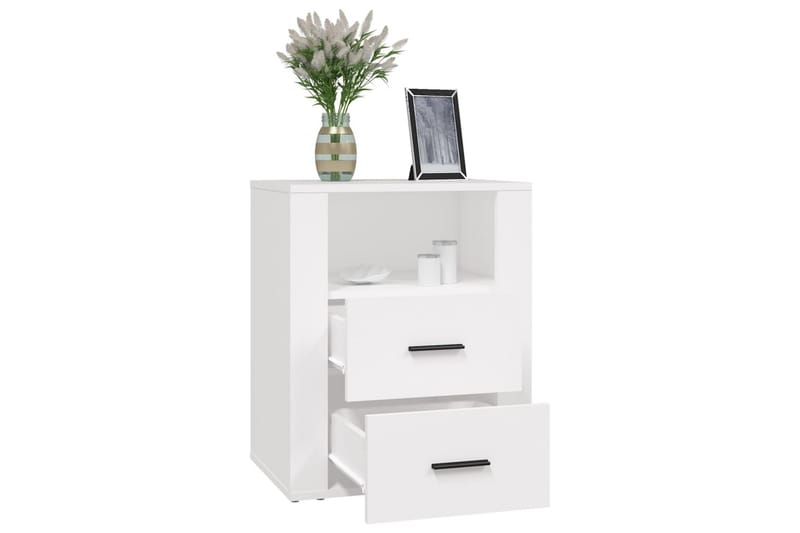 beBasic Sängbord vit 50x36x60 cm konstruerat trä - White - Möbler - Bord & matgrupper - Avlastningsbord - Sängbord & nattduksbord